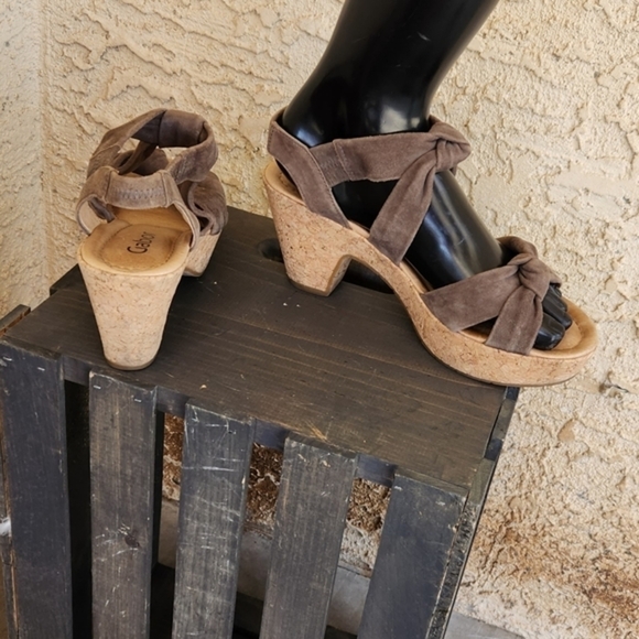 Gabor‎ Leather Suede Sandals - Picture 6 of 10